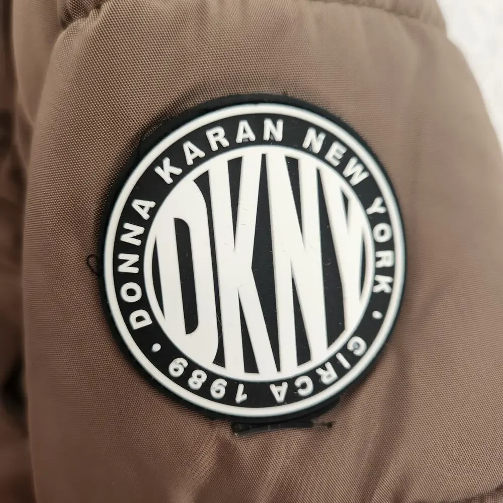 DKNY Kids Size‎ 5/6 Brown Insulated Puffer Jacket Brand New with Tags